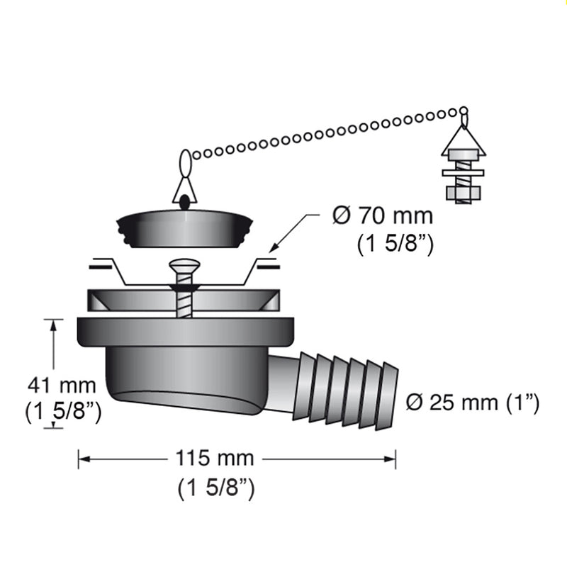 Load image into Gallery viewer, Scandvik Low Profile Drain Stopper - 1&quot; Outlet [10306P]
