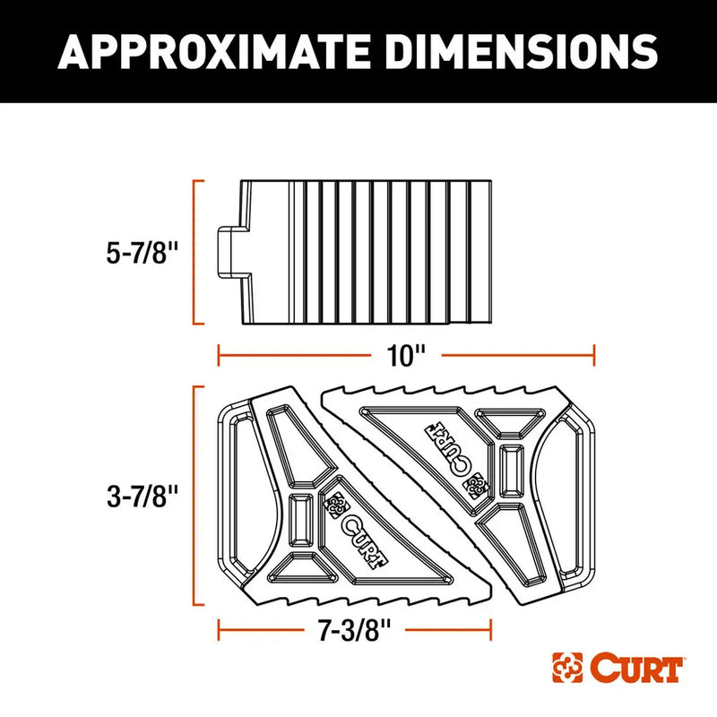 Load image into Gallery viewer, CURT HD Wheels Chocks 2-Pack w/Mounting Bracket [22802]
