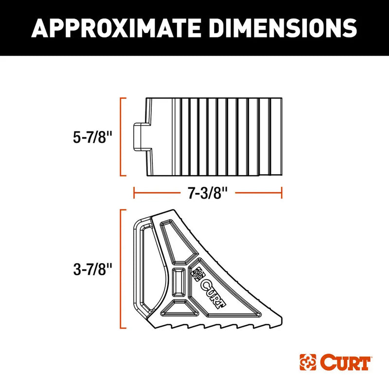 Load image into Gallery viewer, CURT HD Rubber Wheel Chock w/Handle  Single Trailer Mount [22803]
