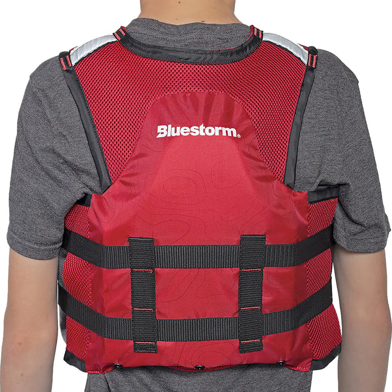 Load image into Gallery viewer, Bluestorm Sportsman Youth Mesh Fishing Life Jacket - Nitro Red [BS-105-RED-Y]
