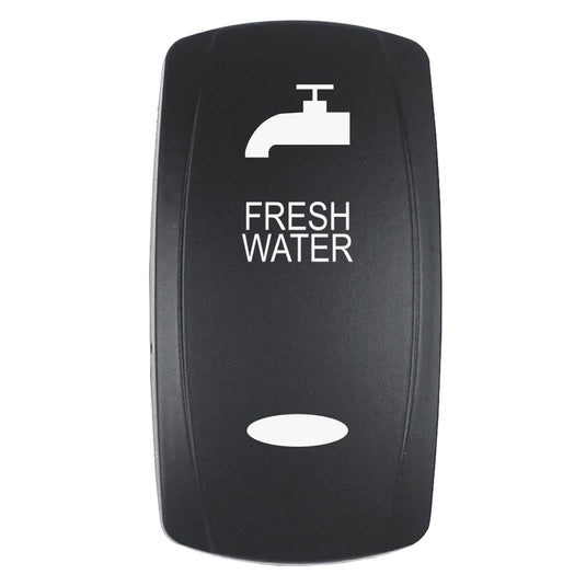 Pacer Actuator - 'FRESH WATER' f/V Series Contura Switches - Black - Laser Etched (Top/Bottom Light) [EV2LE-FRSH]