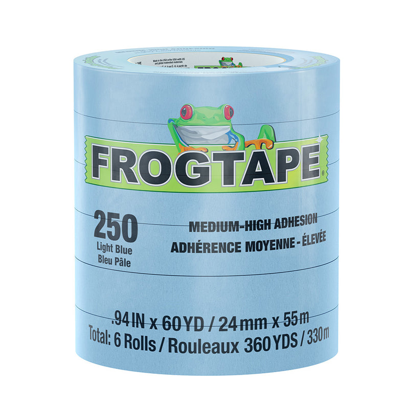 Load image into Gallery viewer, FrogTape CP 250 Medium-High Adhesion Masking Tape - 24MM x 55M x 6-Pack - Light Blue - Rated for 250F [105327]
