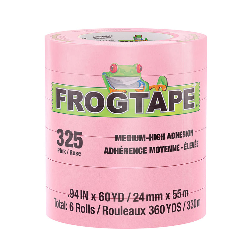 Load image into Gallery viewer, FrogTape CP 325 Medium-High Adhesion Masking Tape - 24MM x 55M x 6-Pack - Pink - Rated for 325F [105333]
