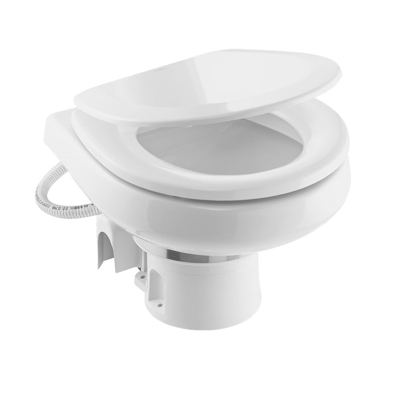 Load image into Gallery viewer, Dometic MasterFlush 7260 White Electric Macerating Toilet w/Orbit Base - Raw Water - 12V [9610007285]
