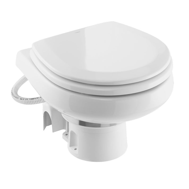 Load image into Gallery viewer, Dometic MasterFlush 7260 White Electric Macerating Toilet w/Orbit Base - Raw Water - 12V [9610007285]
