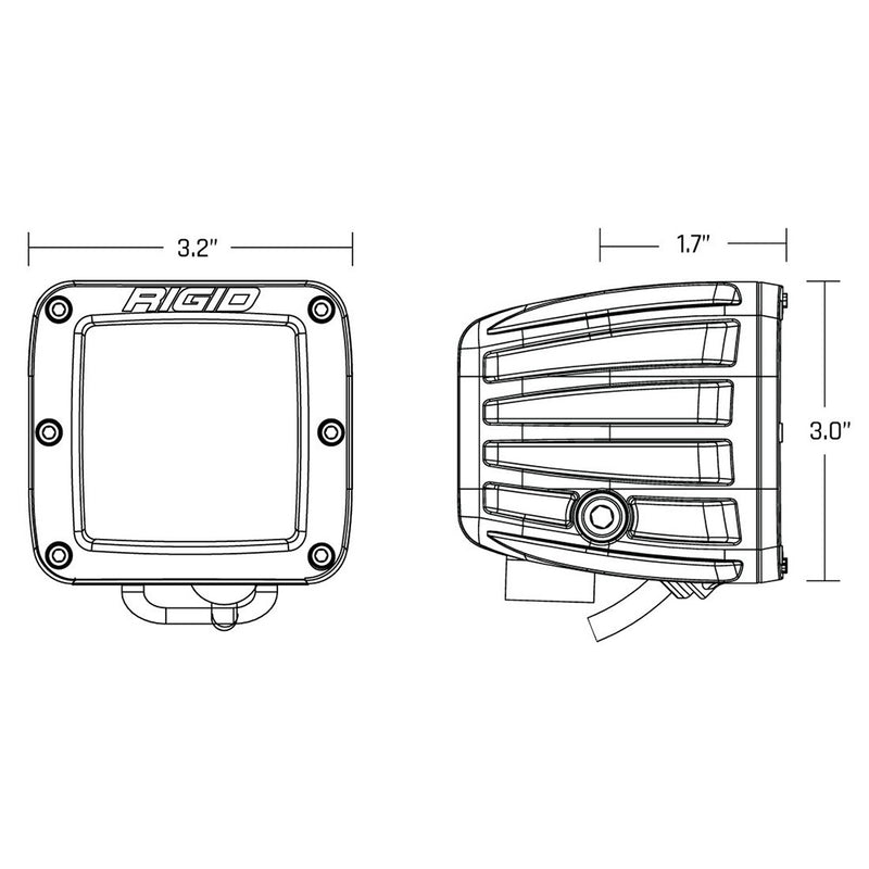 Load image into Gallery viewer, RIGID Industries D-Series LED SAE Fog Beam - Yellow/White - Set of 2 [50482]
