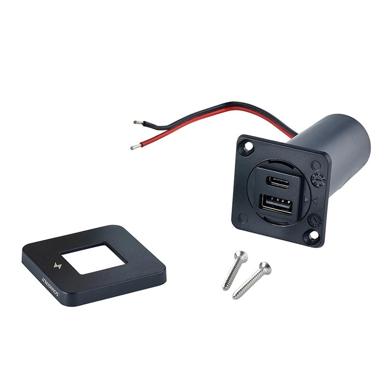 Load image into Gallery viewer, Scanstrut TILE USB-A/USB-C Interior Charging Socket - 12/24V - Black Bezel [SC-TILE-10]
