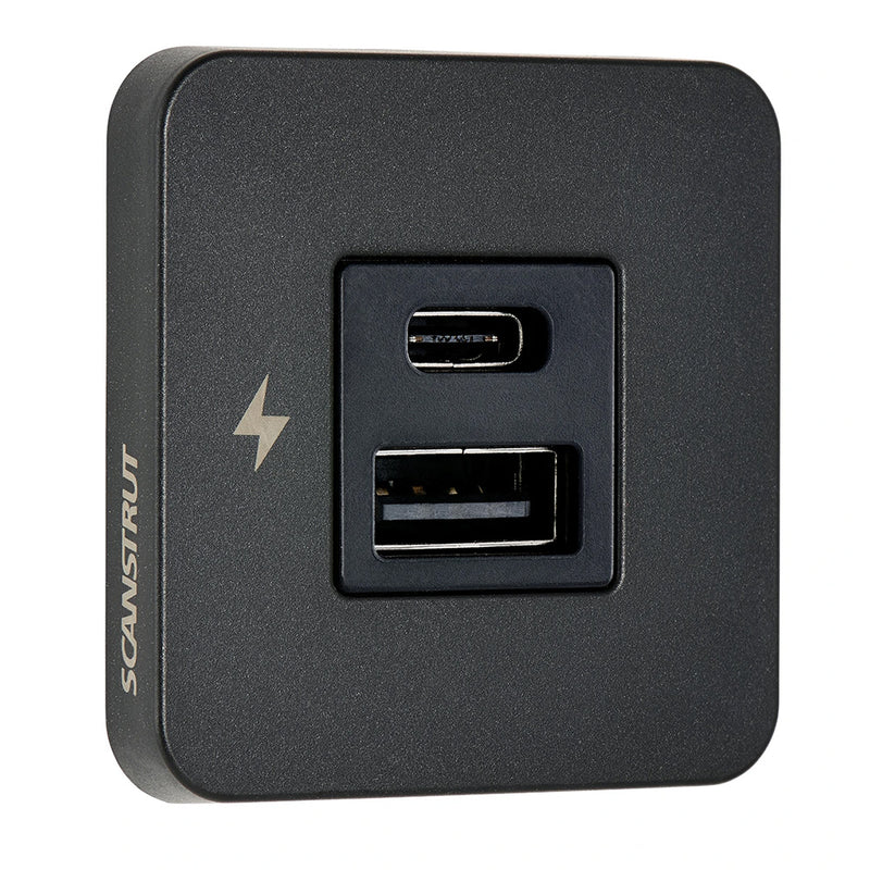 Load image into Gallery viewer, Scanstrut TILE USB-A/USB-C Interior Charging Socket - 12/24V - Black Bezel [SC-TILE-10]
