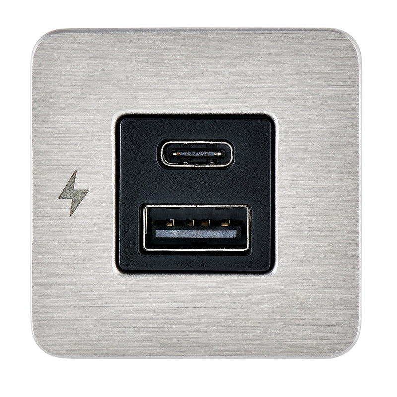 Load image into Gallery viewer, Scanstrut TILE USB-A/USB-C Interior Charging Socket - 12/24V - Stainless Steel Bezel [SC-TILE-11]
