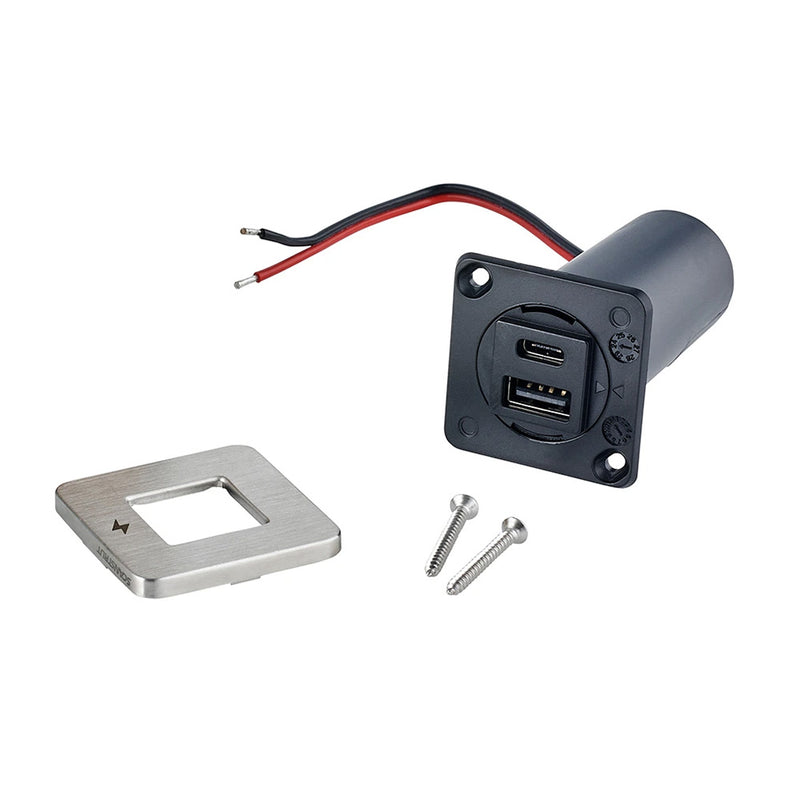 Load image into Gallery viewer, Scanstrut TILE USB-A/USB-C Interior Charging Socket - 12/24V - Stainless Steel Bezel [SC-TILE-11]
