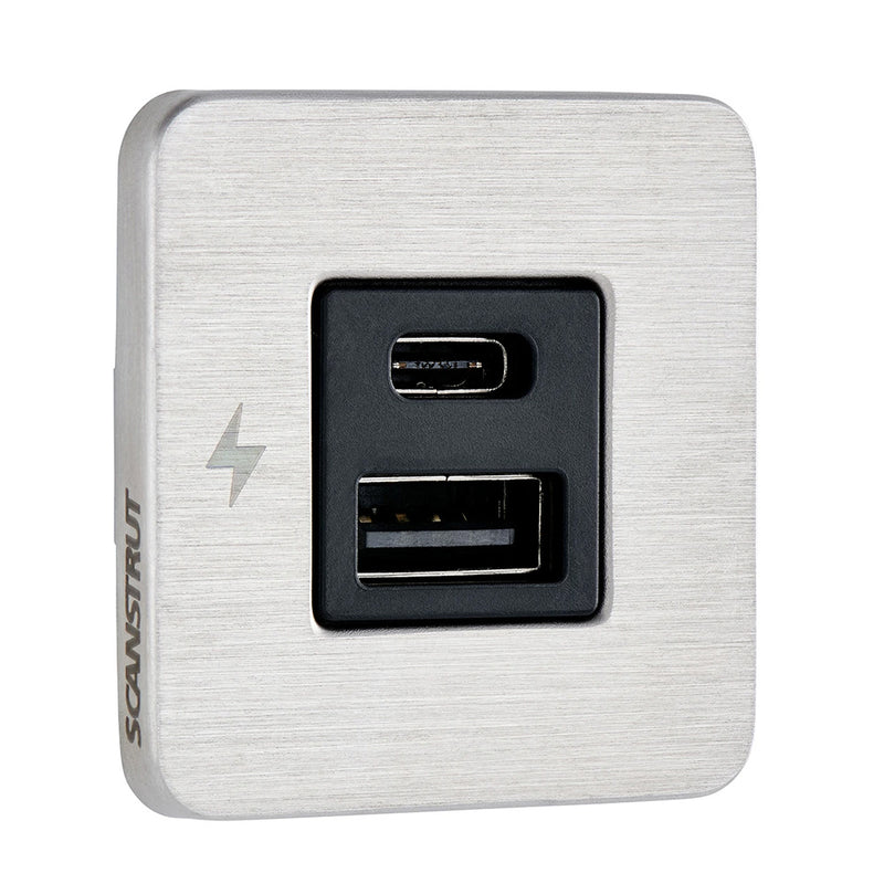 Load image into Gallery viewer, Scanstrut TILE USB-A/USB-C Interior Charging Socket - 12/24V - Stainless Steel Bezel [SC-TILE-11]
