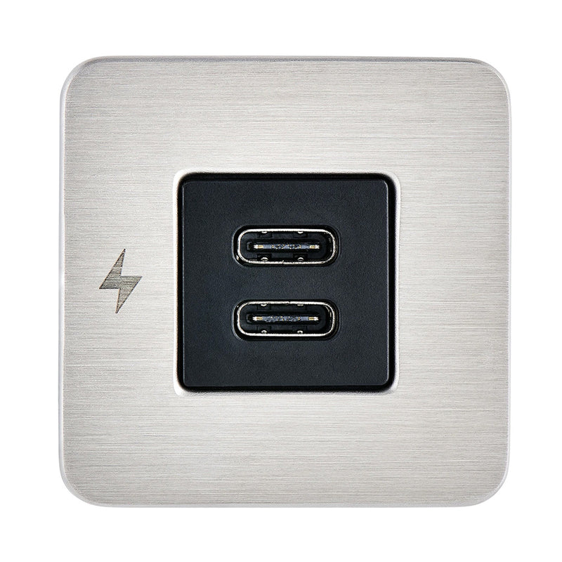 Load image into Gallery viewer, Scanstrut TILE USB-C Interior Charging Socket - 12/24V - Stainless Steel Bezel [SC-TILE-21]
