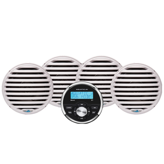 Aquatic AV Economy Gauge Stereo/Speakers Kit - White [EG200]