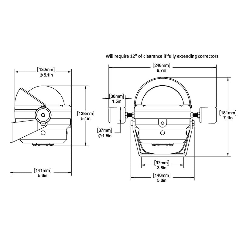 Load image into Gallery viewer, Ritchie HB-845 Helmsman Steel Boat Compass - Bracket Mount - Black [HB-845]
