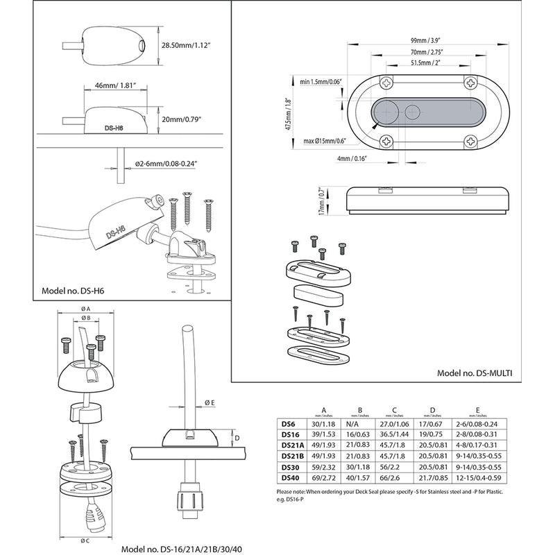 Load image into Gallery viewer, Scanstrut DS-Multi Vertical Cable Seal [DS-MULTI]
