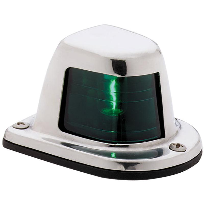 Load image into Gallery viewer, Attwood 1-Mile Deck Mount, Green Sidelight - 12V - Stainless Steel Housing [66319G7]
