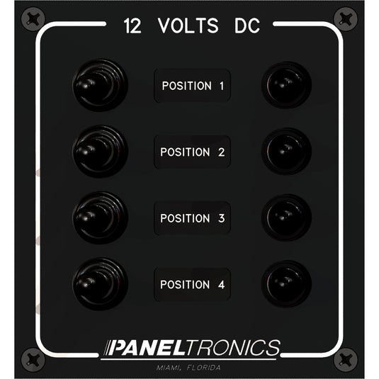 Paneltronics Waterproof Panel - DC 4-Position Toggle Switch & Circuit Breaker [9960017B]