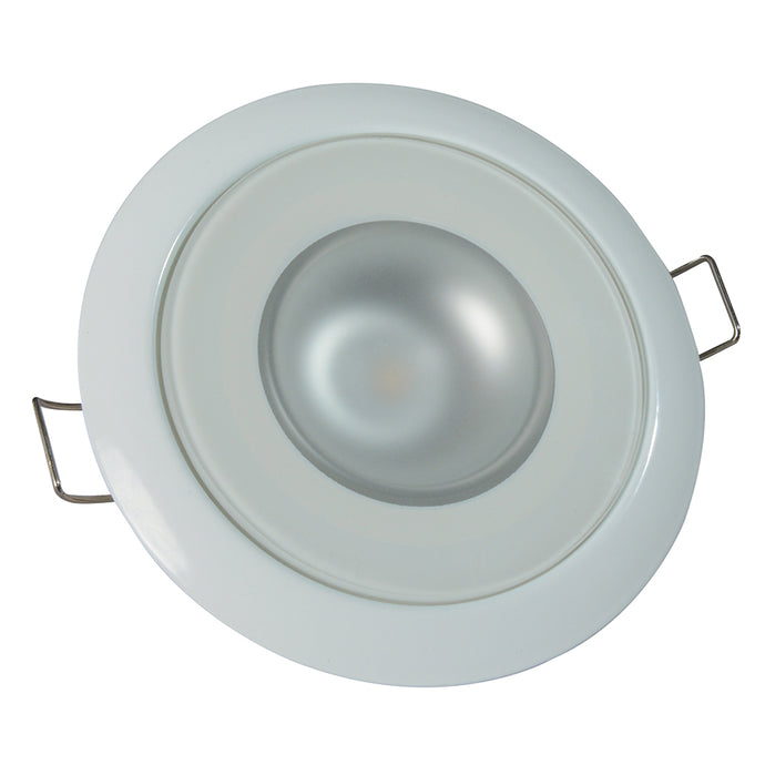 Lumitec Mirage - Flush Mount Down Light - Glass Finish/White Bezel - Warm White Dimming [113129]