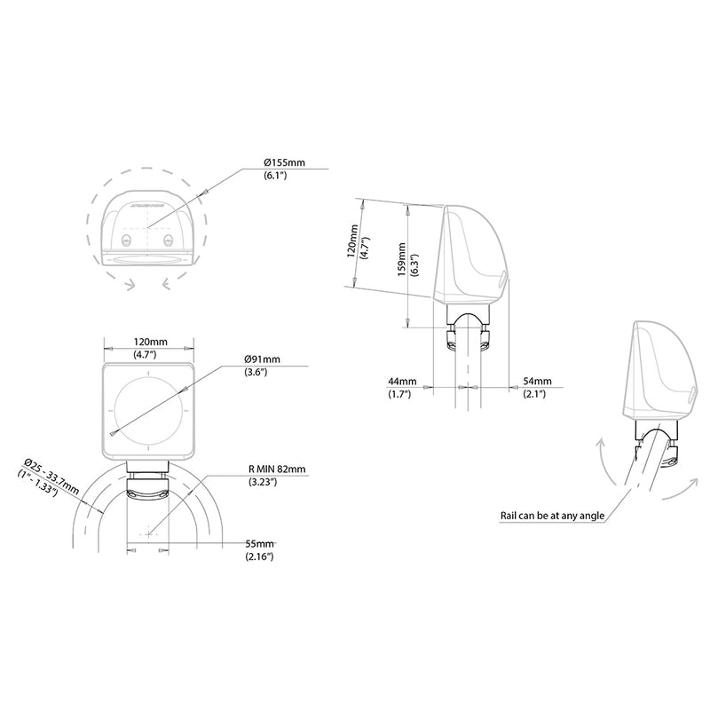 Load image into Gallery viewer, Scanstrut Scanpod Single Instrument Pod Rail Mount - Cut f/Standard Instrument - Fits 1&quot; - 1.33&quot; Rails [SPR-1I-RM]
