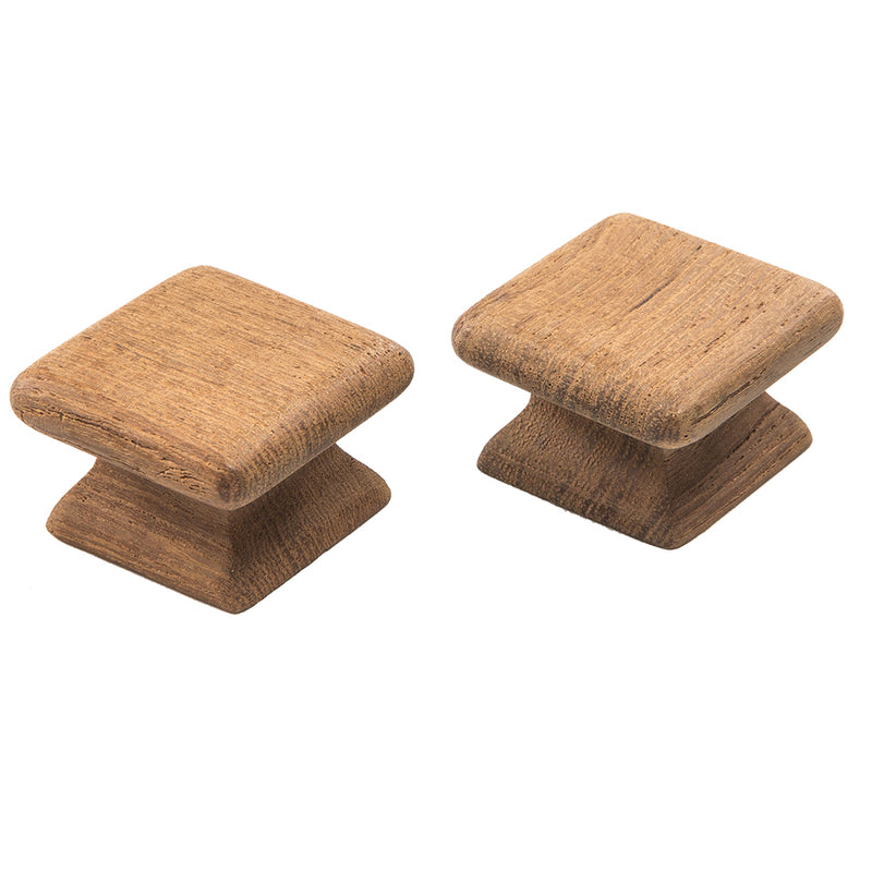 Load image into Gallery viewer, Whitecap Teak Square Drawer Knob - 1-1/8&quot; - 2 Pack [60130-A]
