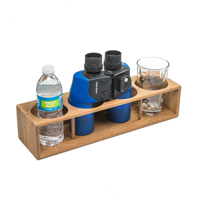 Load image into Gallery viewer, Whitecap Teak Four Insulated Drink/Binocular Rack [62634]
