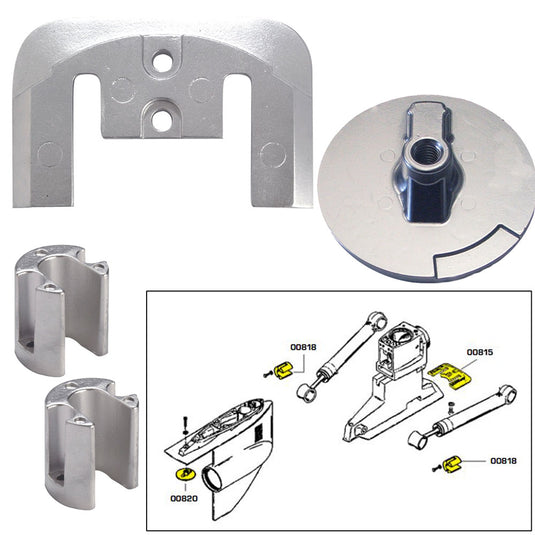 Tecnoseal Anode Kit w/Hardware - Mercury Bravo 2-3 up to 2003 - Magnesium [20804MG]