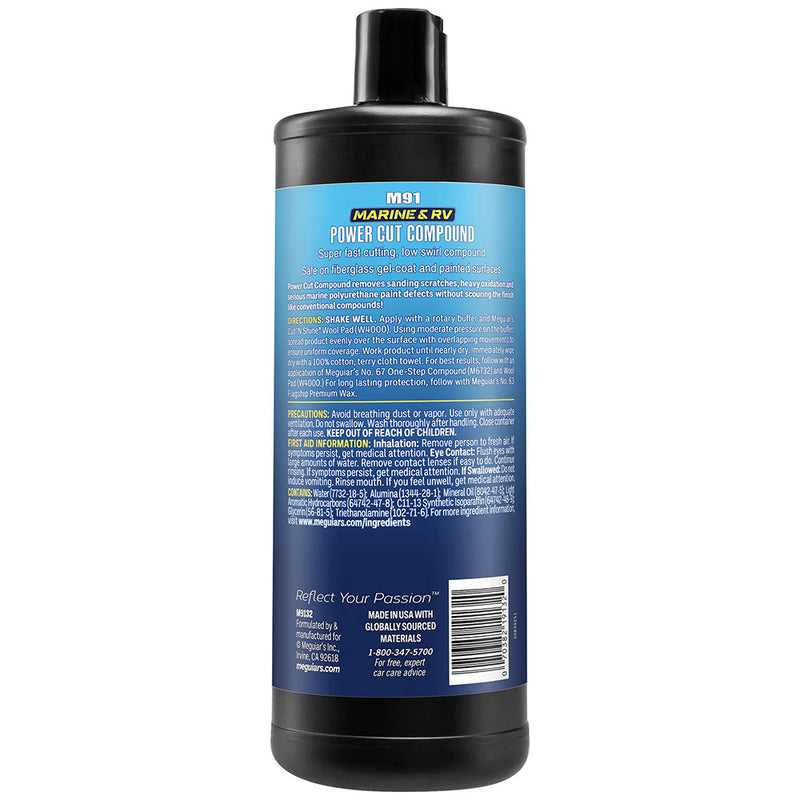 Load image into Gallery viewer, Meguiar&#39;s #91 Marine/RV Pro Grade Power Cut Compound - 32oz [M9132]

