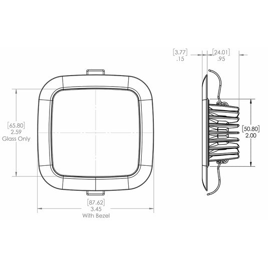 Lumitec Square Mirage Down Light - Spectrum RGBW Dimming - Polished Bezel [116117]