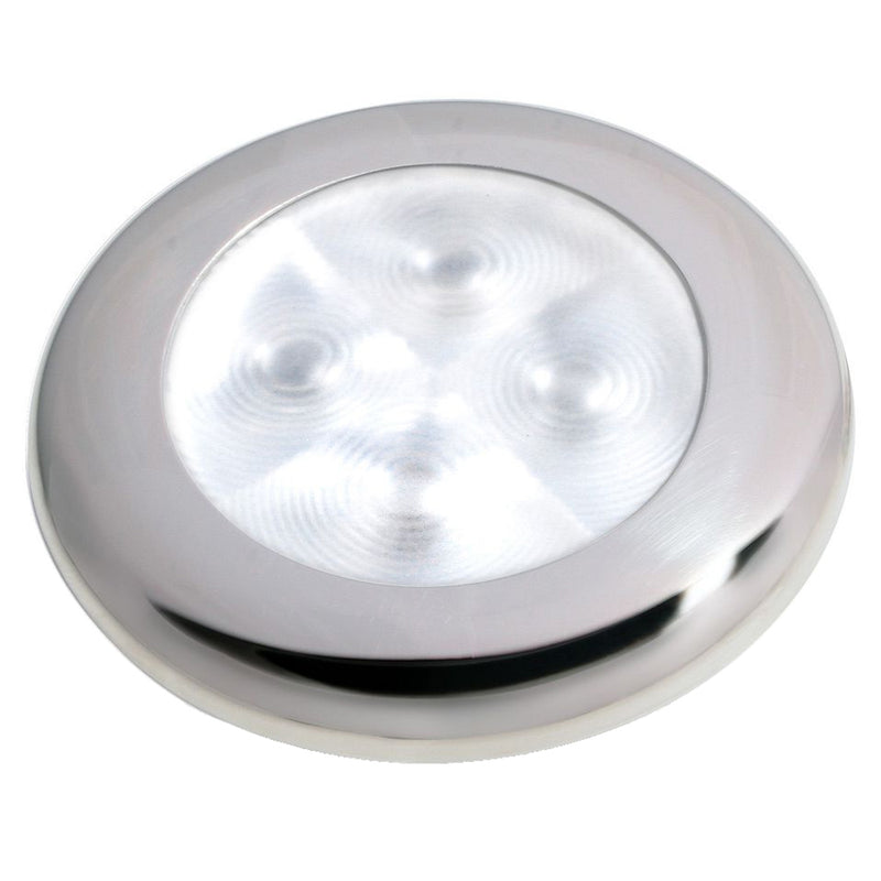 Load image into Gallery viewer, Hella Marine Slim Line LED &#39;Enhanced Brightness&#39; Round Courtesy Lamp - White LED - Stainless Steel Bezel - 12V [980500521]
