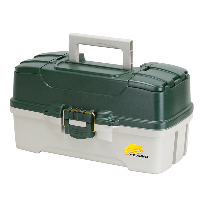 Plano 3-Tray Tackle Box w/Duel Top Access - Dark Green Metallic/Off White [620306]