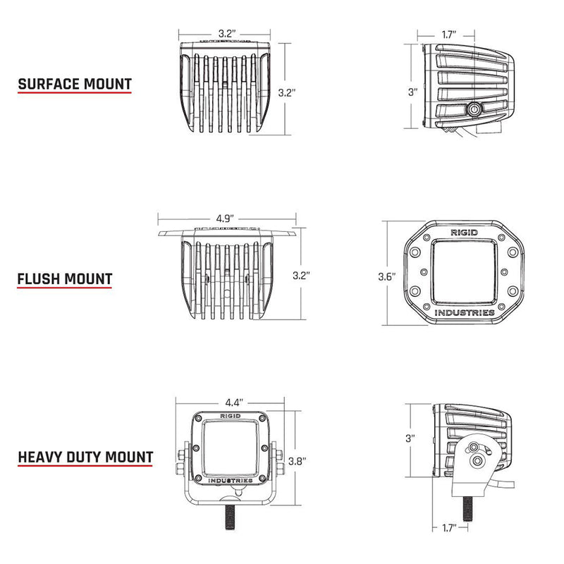 Load image into Gallery viewer, RIGID Industries D-Series PRO Flush Mount - Spot LED - Midnight Edition - Pair - Black [212213BLK]
