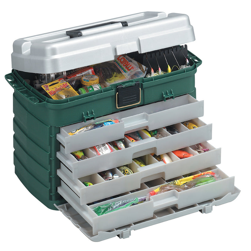 Load image into Gallery viewer, Plano 4-Drawer Tackle Box - Green Metallic/Silver [758005]
