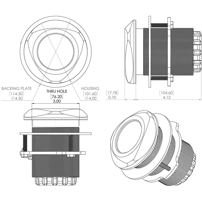 Load image into Gallery viewer, Lumitec SeaBlaze Typhoon Underwater Bronze Thru-Hull LED Light - RGBW Spectrum [101449]
