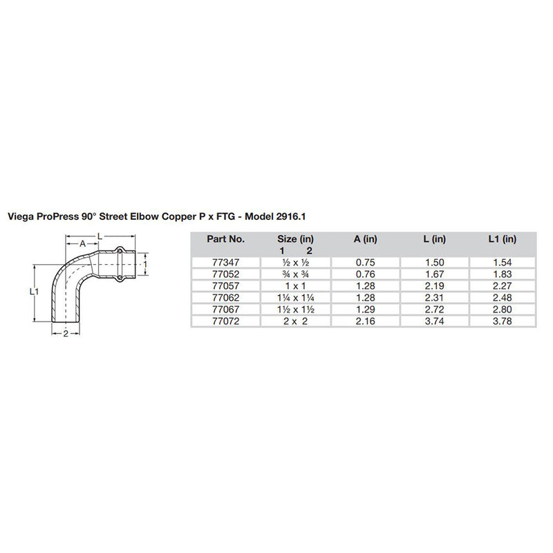 Load image into Gallery viewer, Viega ProPress 1&quot; - 90 Copper Elbow - Street/Press Connection - Smart Connect Technology [77057]
