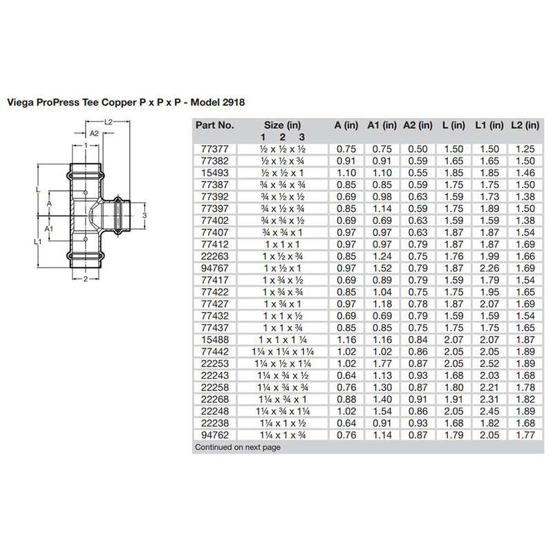 Load image into Gallery viewer, Viega ProPress 1&quot; Copper Tee - Triple Press Connection - Smart Connect Technology [77412]
