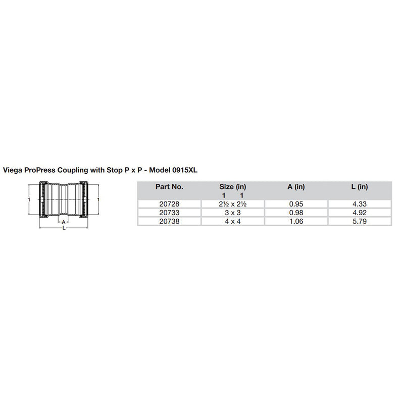 Load image into Gallery viewer, Viega ProPress 2-1/2&quot; Copper Coupling w/Stop Double Press Connection - Smart Connect Technology [20728]
