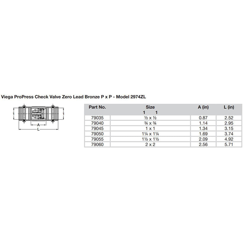 Load image into Gallery viewer, Viega ProPress 1/2&quot; Zero Lead Check Valve - Double Press Connection - Smart Connect Technology [79035]
