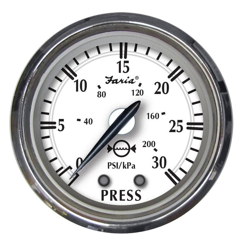 Load image into Gallery viewer, Faria Newport SS 2&quot; Water Pressure Gauge Kit - 0 to 30 PSI [25008]
