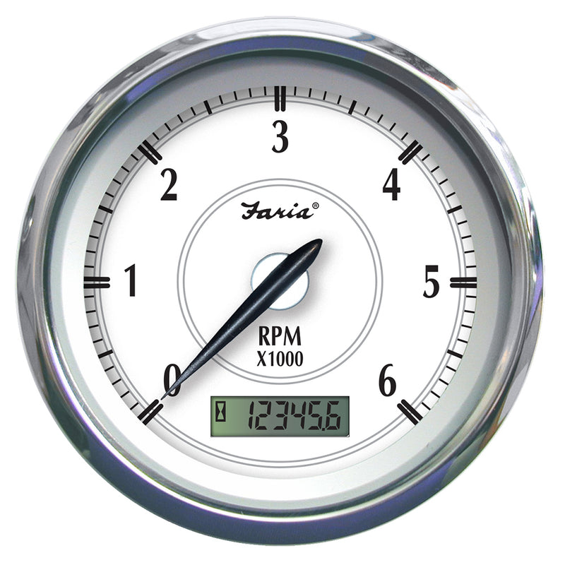 Load image into Gallery viewer, Faria Newport SS 4&quot; Tachometer w/Hourmeter f/Gas Outboard - 7000 RPM [45005]
