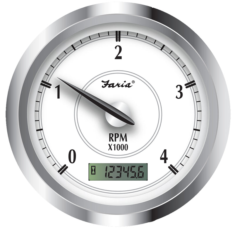 Load image into Gallery viewer, Faria Newport SS 4&quot; Tachometer w/Hourmeter f/Diesel w/Magnetic Pick-Up - 4000 RPM [45006]
