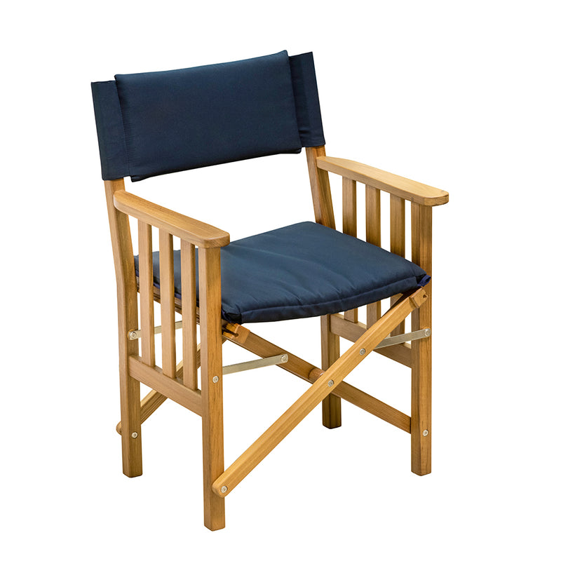 Load image into Gallery viewer, Whitecap Directors Chair II w/Navy Cushion - Teak [61052]
