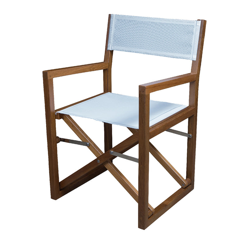 Load image into Gallery viewer, Whitecap Directors Chair w/White Batyline Fabric - Teak [63061]
