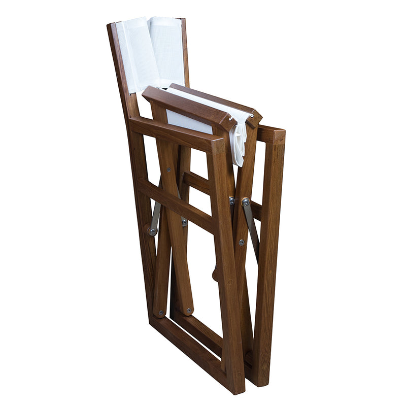 Load image into Gallery viewer, Whitecap Directors Chair w/White Batyline Fabric - Teak [63061]
