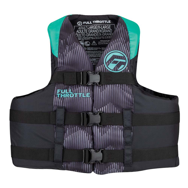 Load image into Gallery viewer, Full Throttle Adult Nylon Life Jacket - L/XL - Aqua/Black [112200-505-050-22]
