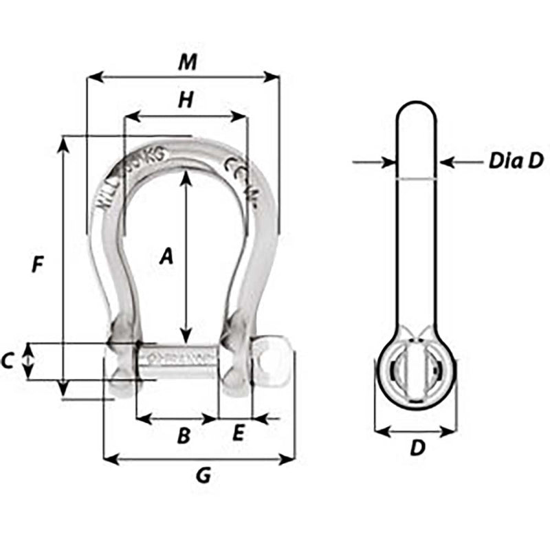 Load image into Gallery viewer, Wichard Self-Locking Bow Shackle - Diameter 8mm - 5/16&quot; [01244]
