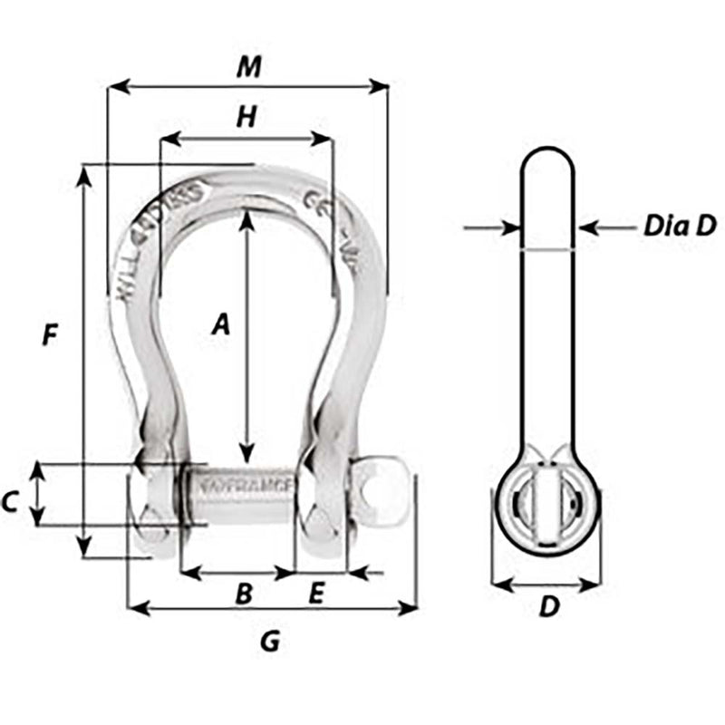 Load image into Gallery viewer, Wichard Captive Pin Bow Shackle - Diameter 10mm - 13/32&quot; [01445]
