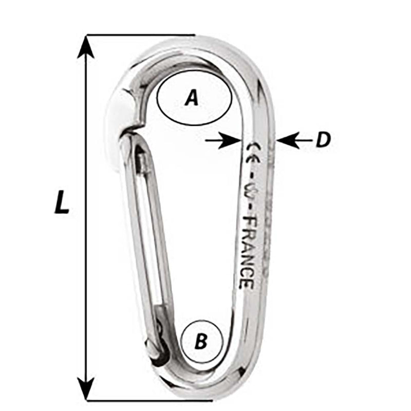 Load image into Gallery viewer, Wichard Symmetric Carbine Hook Without Eye - Length 80mm - 5/16&quot; [02335]
