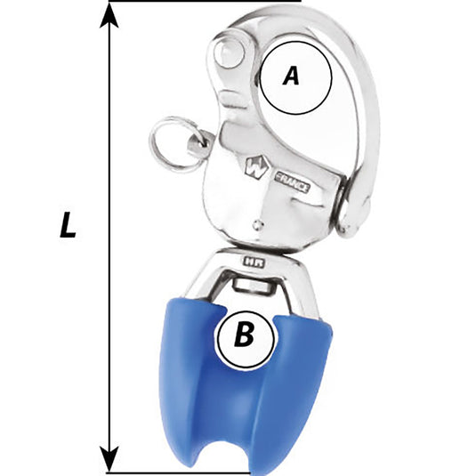 Wichard HR Snap Shackle w/Thimble Eye - Length 3-3/4