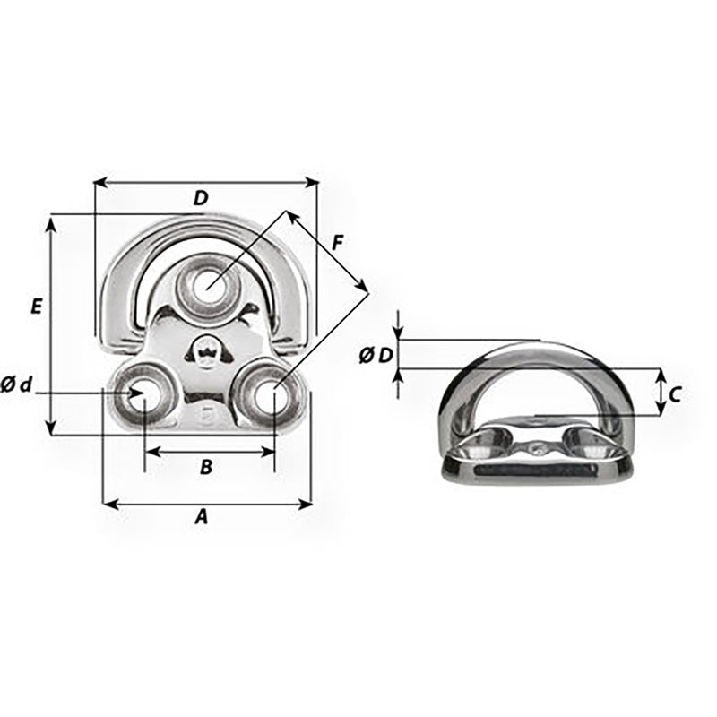 Load image into Gallery viewer, Wichard Folding Pad Eye - Diameter 15/64&quot; [06604]
