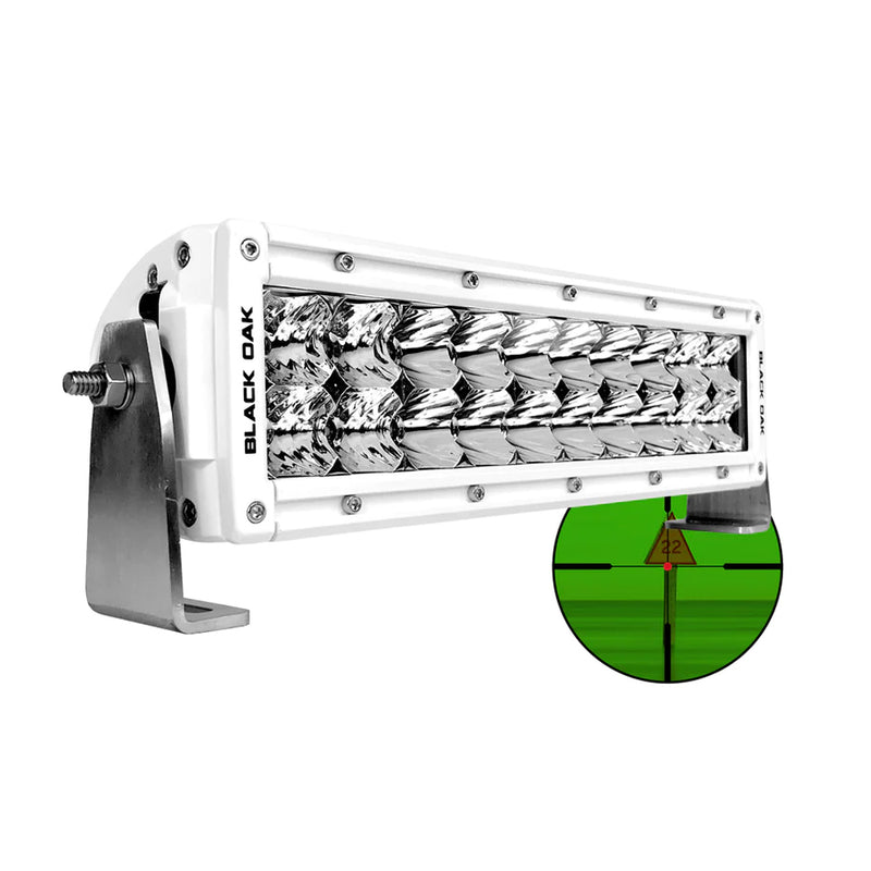 Load image into Gallery viewer, Black Oak Pro Series 3.0 10&quot; 850nm Infrared Marine LED Double Row Light Bar - Combo Optics - White Housing [10MIR-850]
